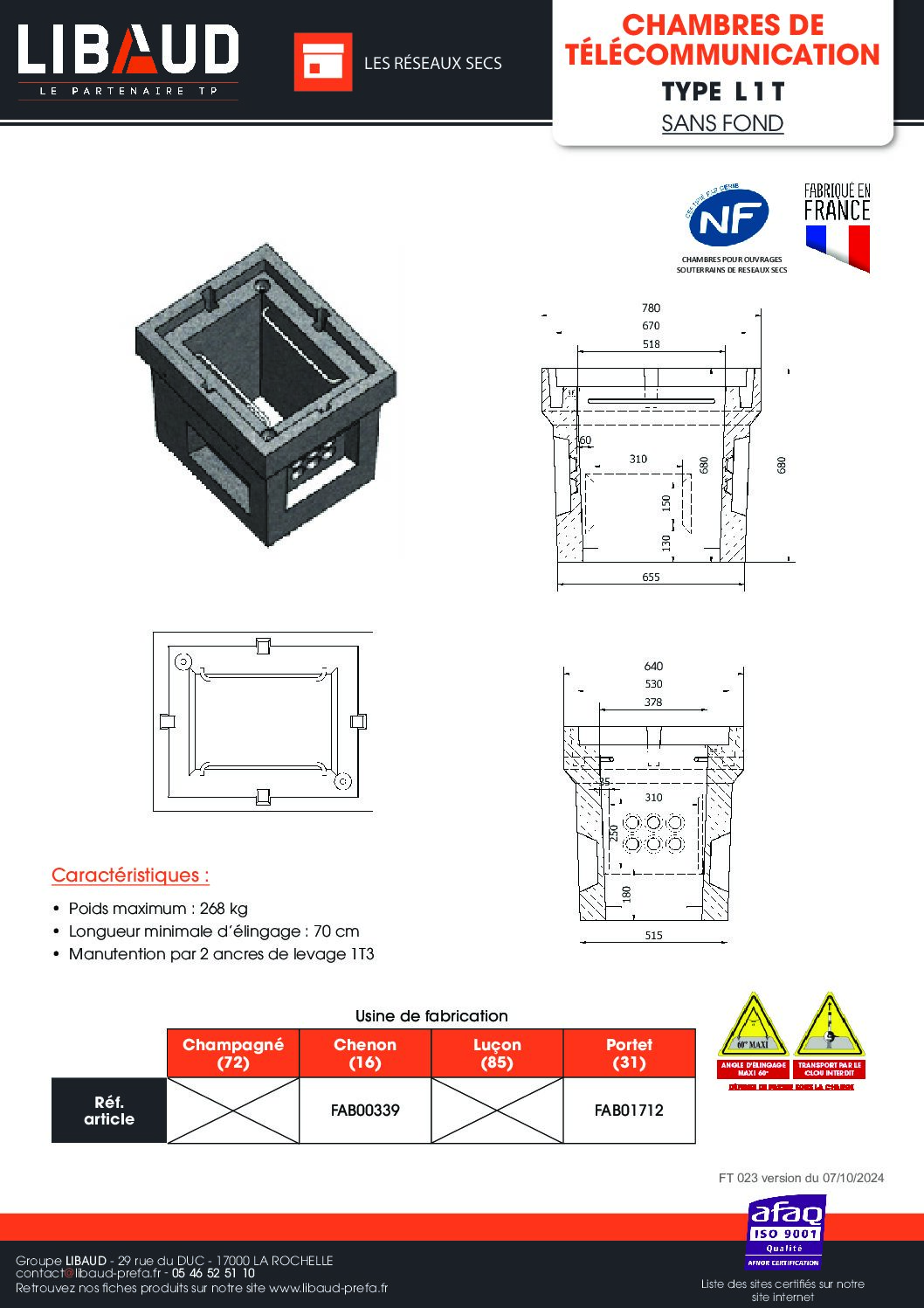 chambre-de-telecommunication-type-l1t chambre-de-telecommunication-type-l1t